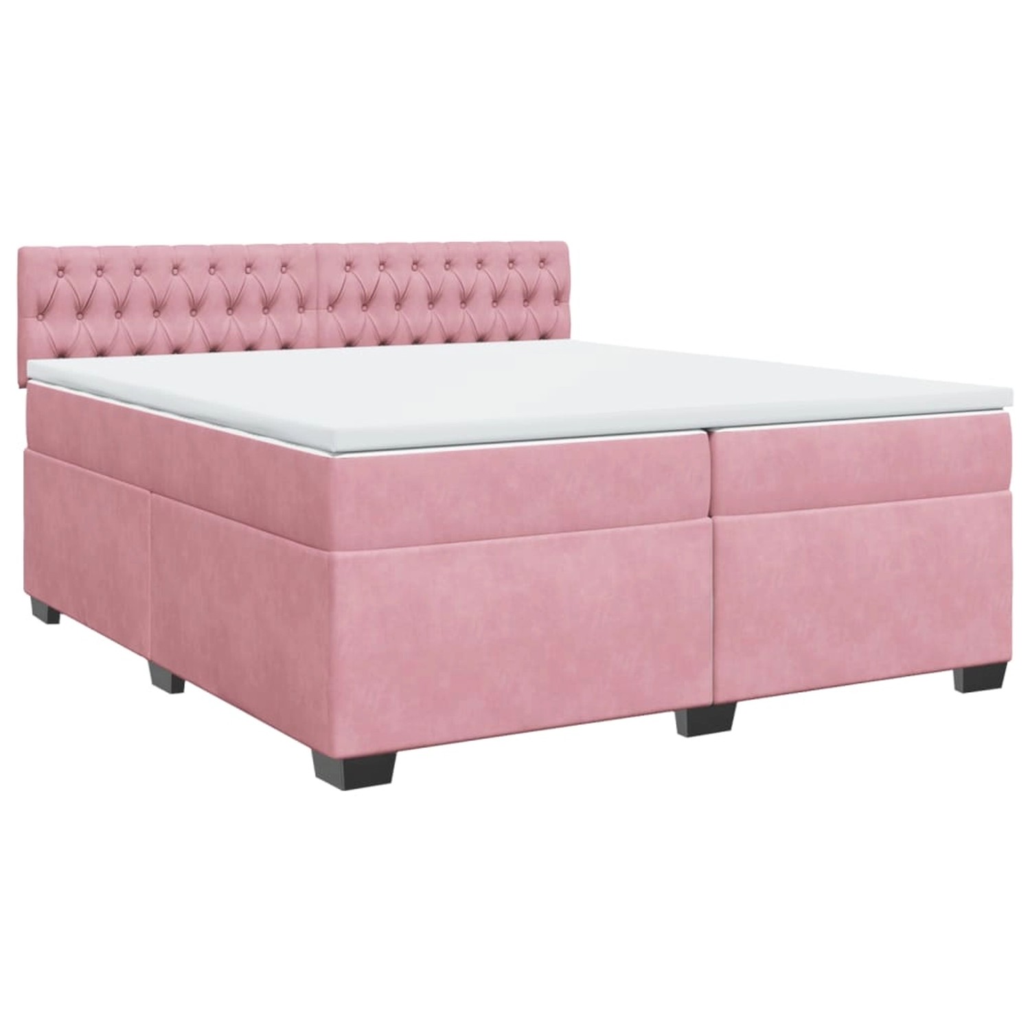 vidaXL Boxspringbett mit Matratze Rosa 200x200 cm Samt2103223 günstig online kaufen