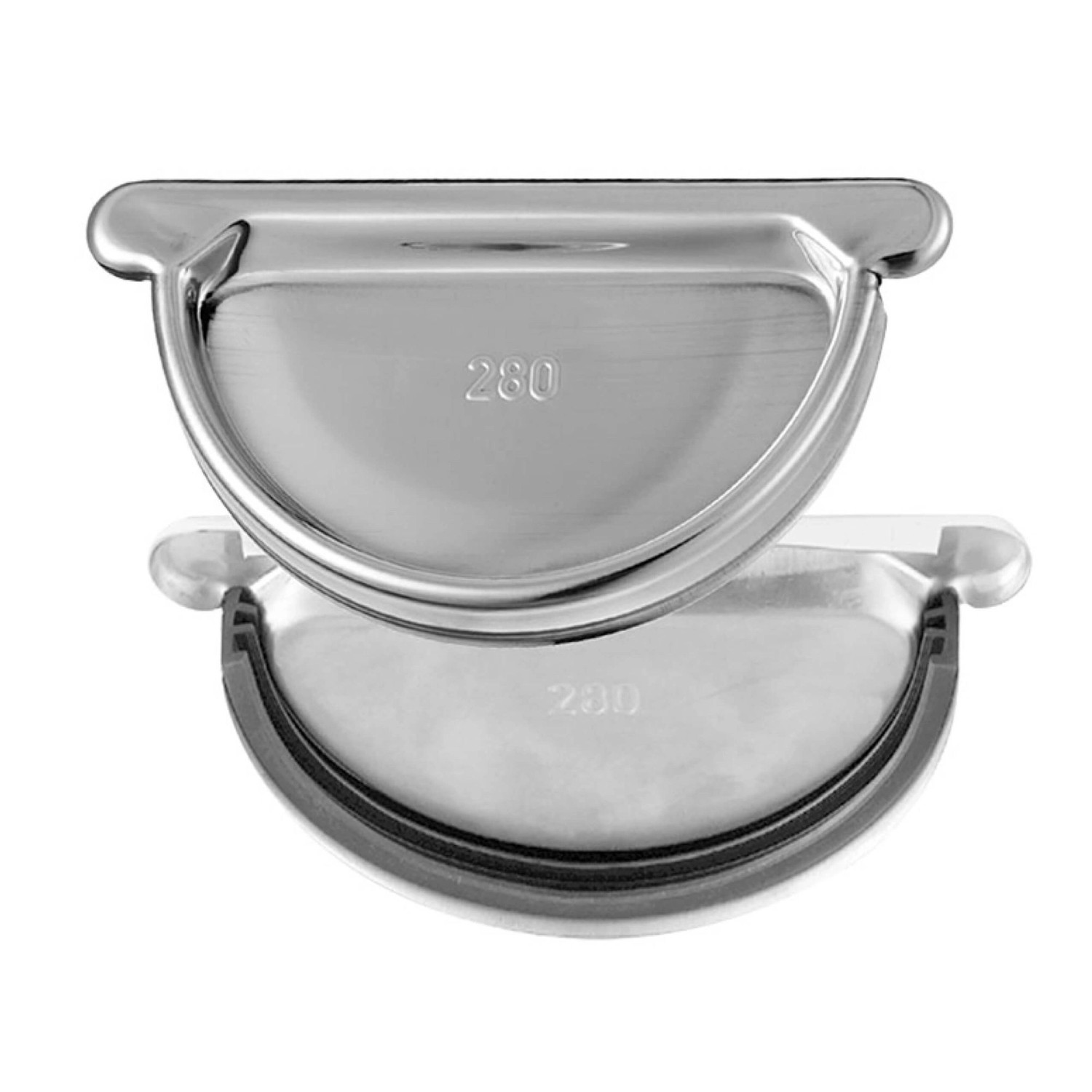 Zambelli Steckboden Halbrund 280 mit Gummidichtlippe Zink Silber