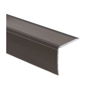 Selbstklebendes Treppenkantenprofil in Bronze, L-Form, 30x35x900 mm.