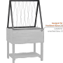 Dobar Rankhilfe Magic Kubus 2.0 Anthrazit auf Hochbeet. Rankgitter aus Holz mit Jutefaserseilen.