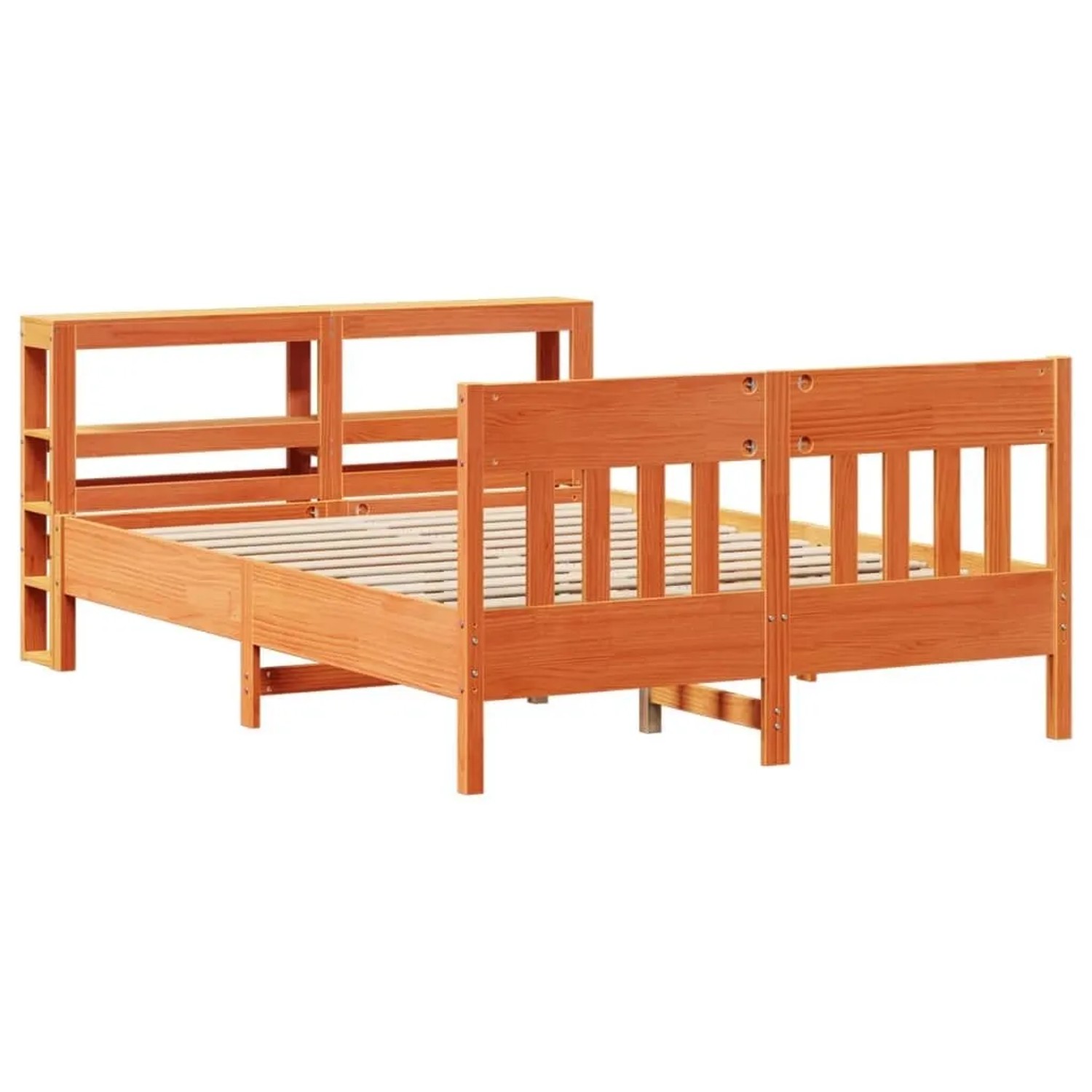 vidaXL Massivholzbett ohne Matratze Wachsbraun 135x190 cm Kiefernholz 33062 günstig online kaufen