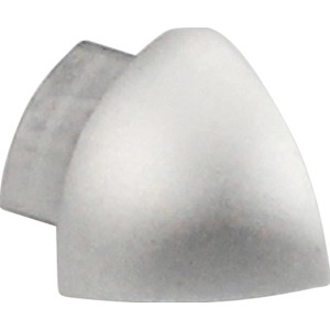 Ecke Viertelkreis-Abschlussprofil, Alu eloxiert, Silber glänzend, 10 mm, 2 Stück