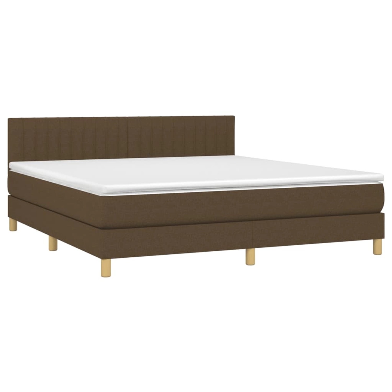 vidaXL Boxspringbett mit Matratze & LED Dunkelbraun 160x200 cm Stoff 313388 günstig online kaufen