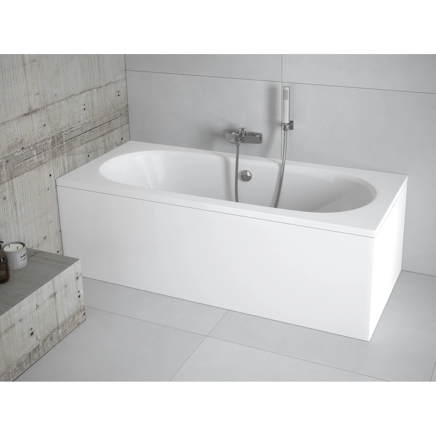 Bad Land Badewanne Rechteck VITAE 180x80 Ablauf Füße_3