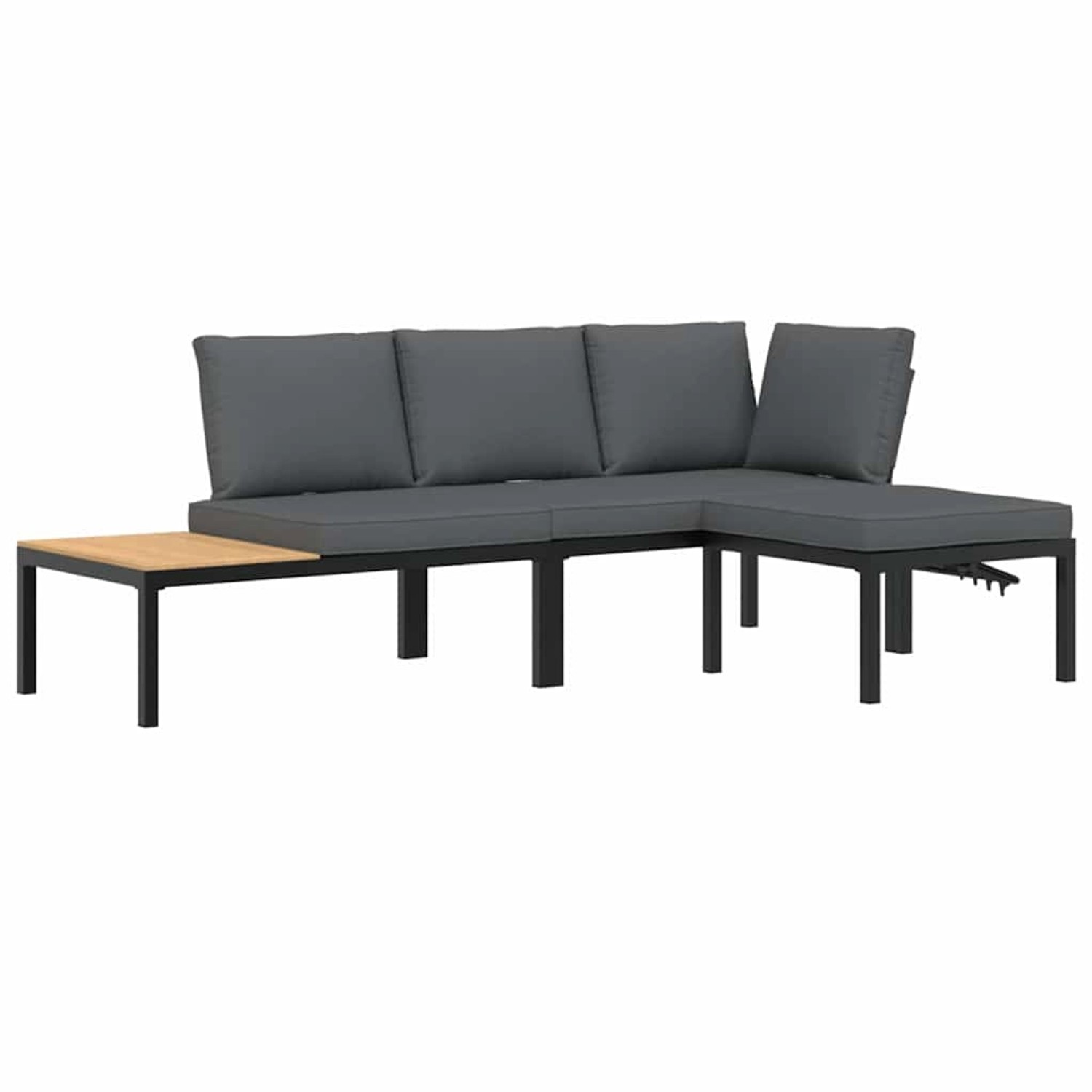 vidaXL 3-Tlg Garten-Sofagarnitur mit Kissen Schwarz Aluminium 3283680 günstig online kaufen