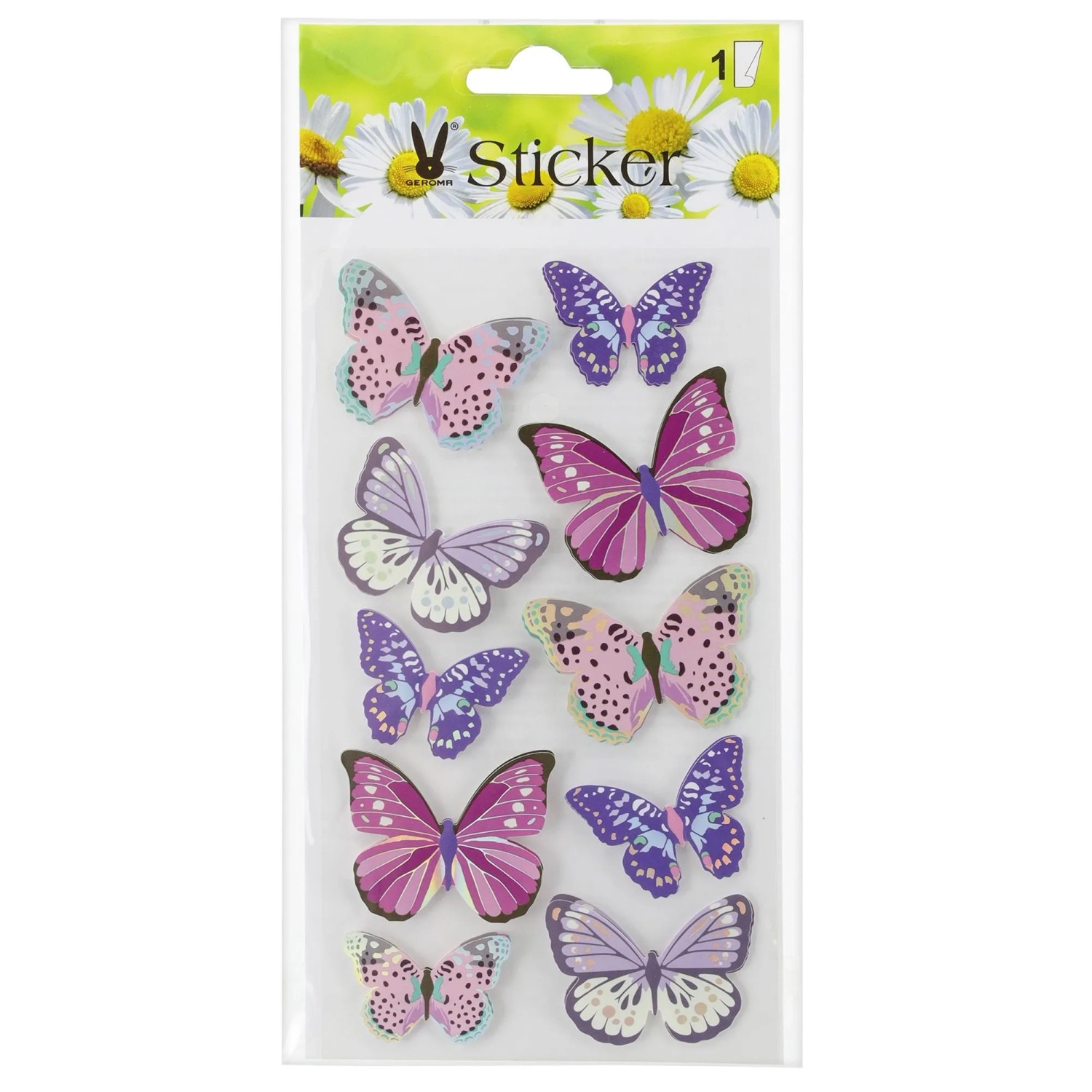 Lasersticker Schmetterling Lila 10 Stück