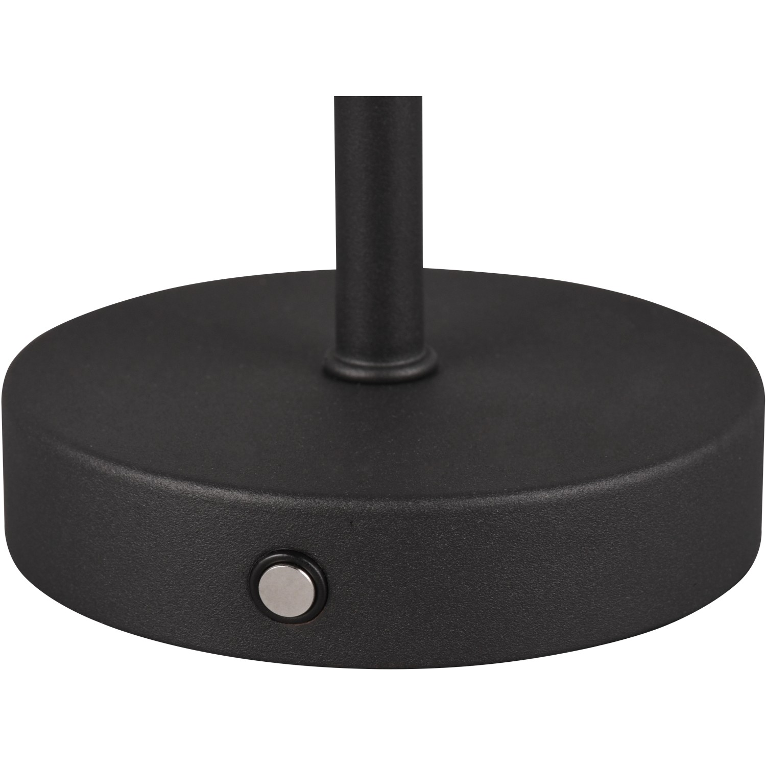 Detailaufnahme: Schwarze Reality LED-Tischleuchte Jeff mit Akku und Touchschalter.