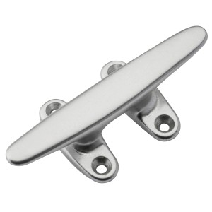 Seilflechter Belegklampe aus Aluminium, 150mm, mit 4 Löchern.