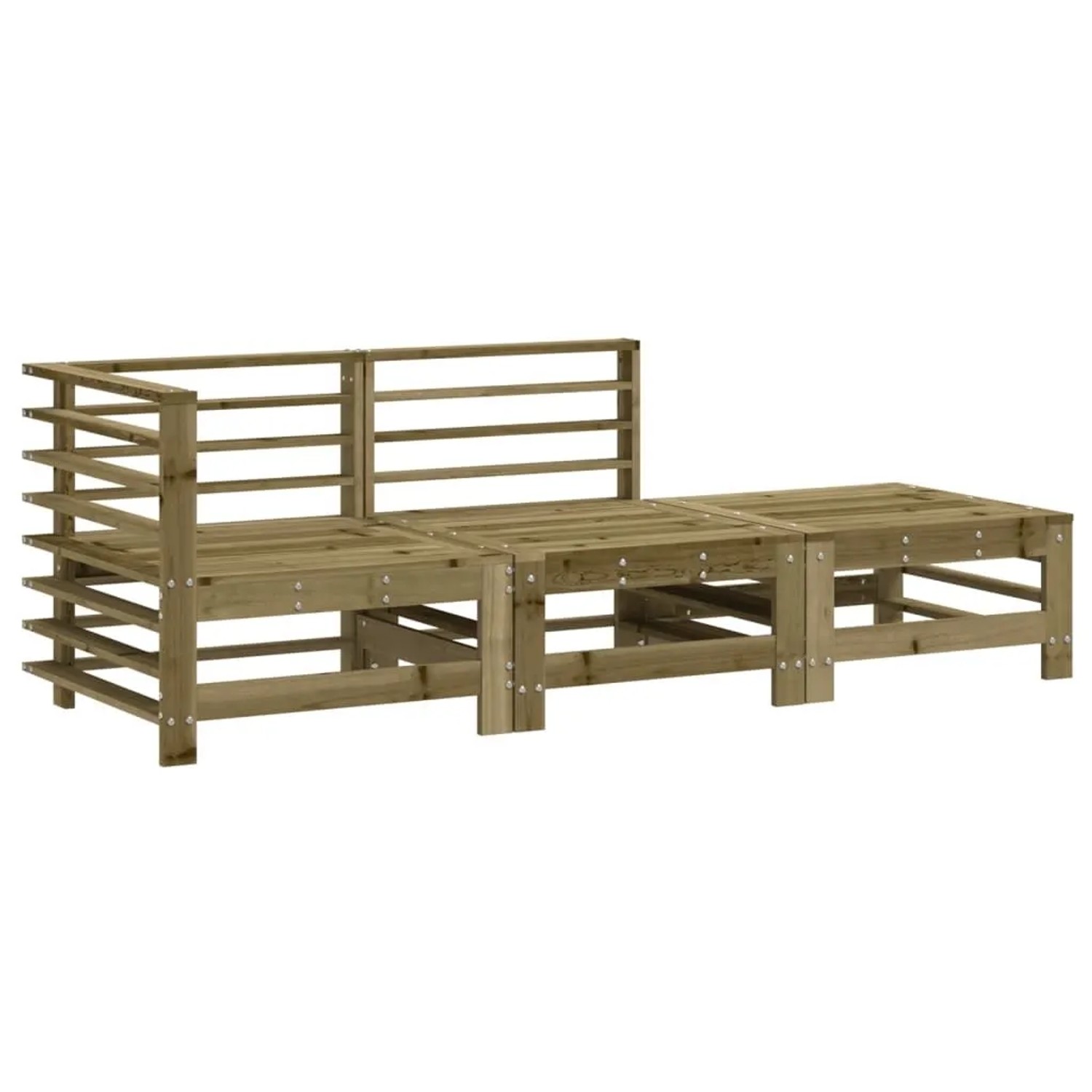 vidaXL 3-Tlg Garten-Lounge-Set Kiefernholz Imprägniert 825652