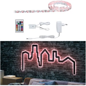 Paulmann FlexLED 3D Basis-Set: 1,5 m RGB LED-Streifen mit Zubehör zur Leuchtschrift-Gestaltung.