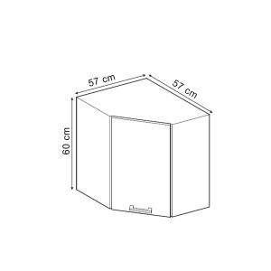 Skizze: Vicco Eckhängeschrank R-Line, Artisan-Eiche/Anthrazit, 57 cm, Küchen-Eckschrank