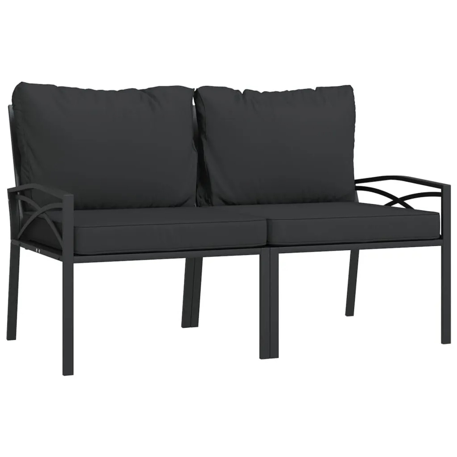 Furnicato Gartenstühle Mit Grauen Kissen 2 Stk 62x75x79 Cm Stahl