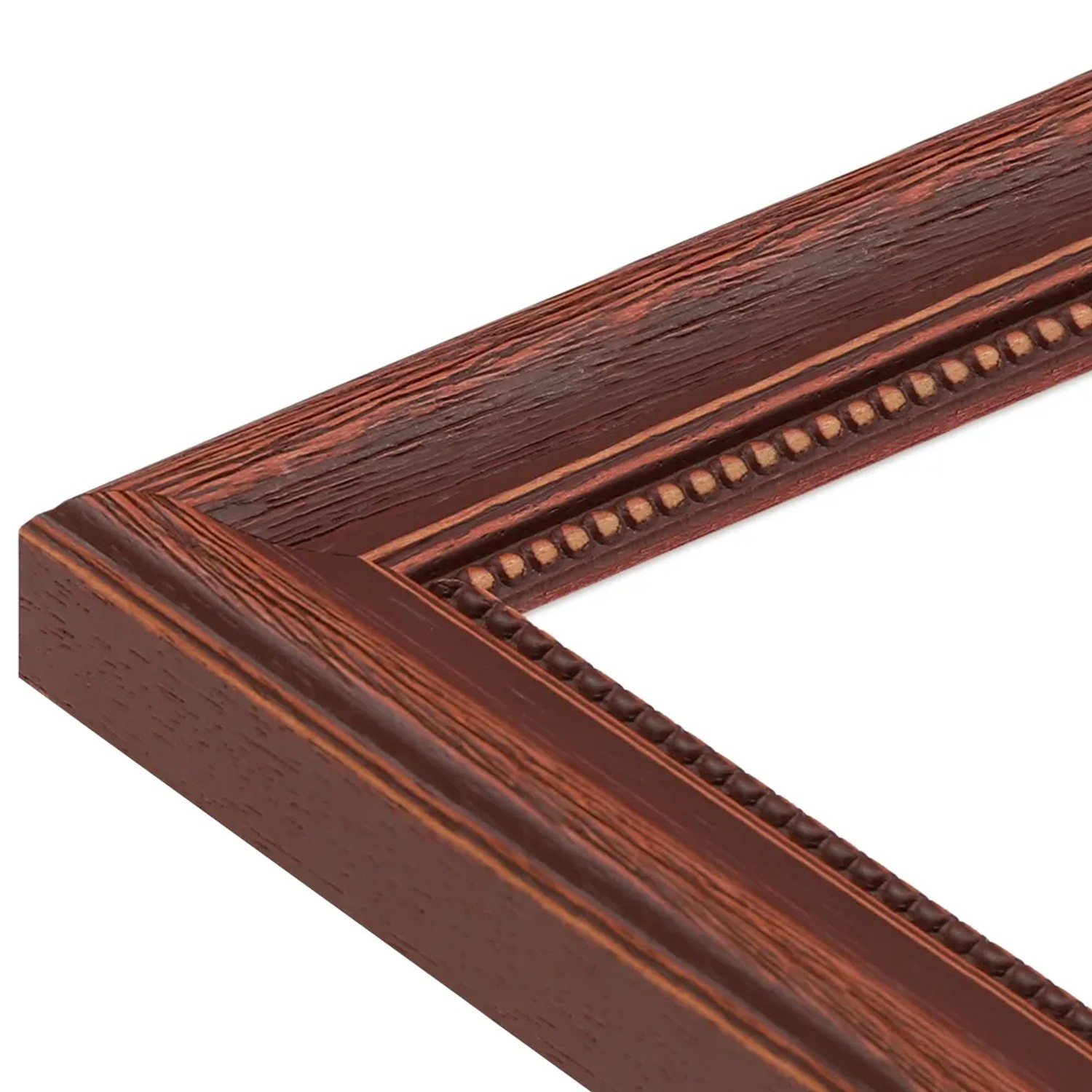 Detailansicht: Brauner WANDStyle Bilderrahmen H390 aus Massivholz im Landhausstil.