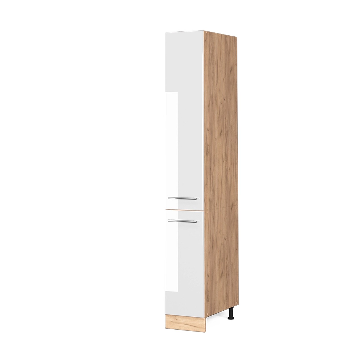 Vicco Apothekerschrank Fame-Line Weiß Hochglanz/Goldkraft Eiche 30 cm