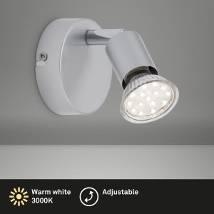 Schwenkbarer Brilo LED-Spot in Titan mit warmweißem Licht für flexible Beleuchtung.