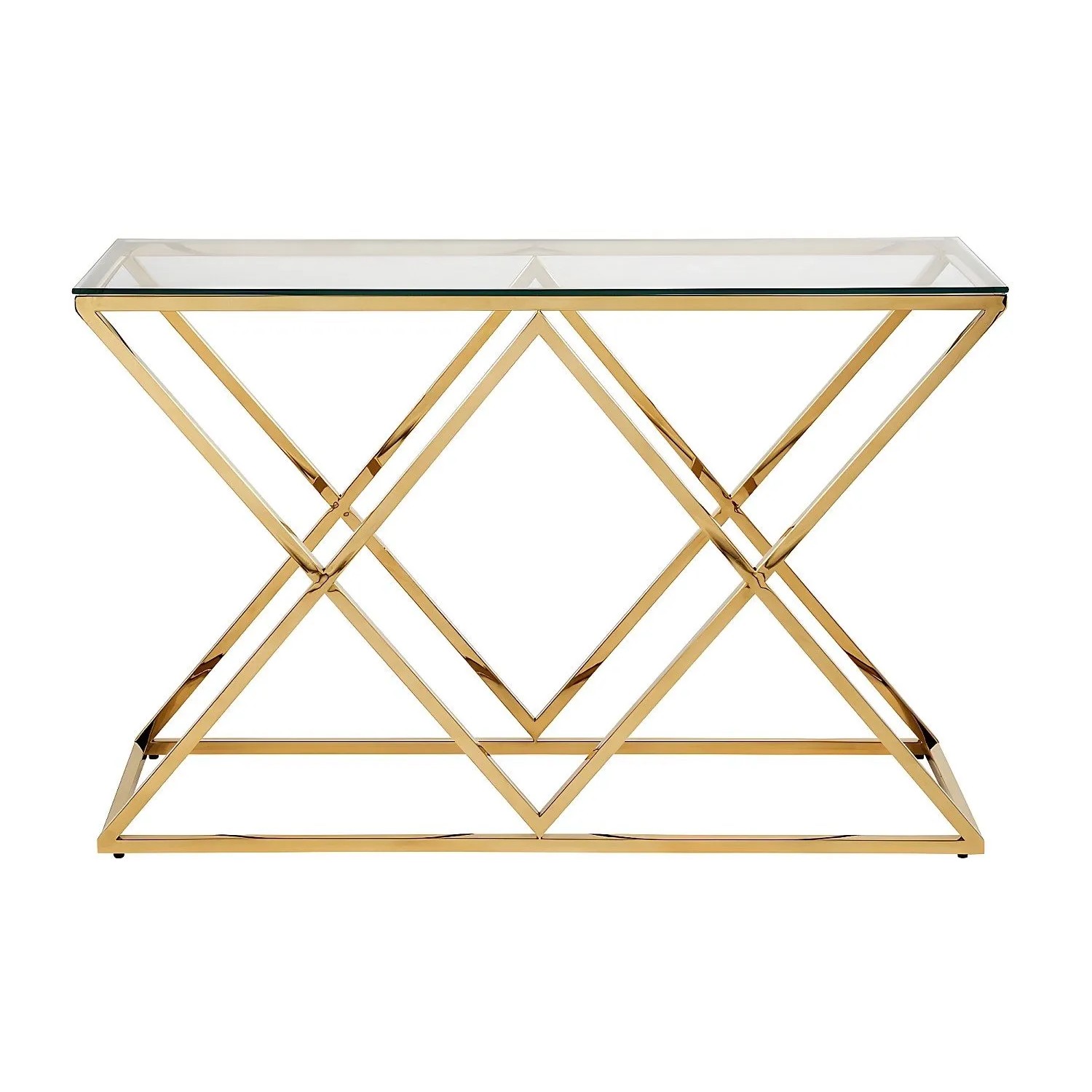 Vente-unique Konsolentisch Charlotte Transparent  Goldfarben 120 cm