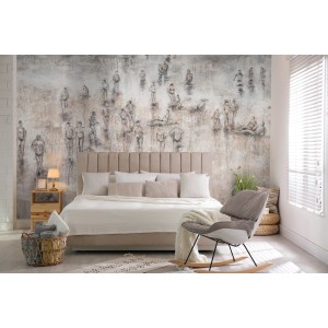 Erismann Fototapete Guido Maria Kretschmer Tag am Meer Beige, 4,0x2,7m im Schlafzimmer.