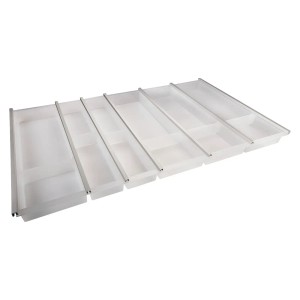 SOTECH Cuisio Besteckeinsatz 900 mm, transluzent weiß mit Messerblock für Schubladen.