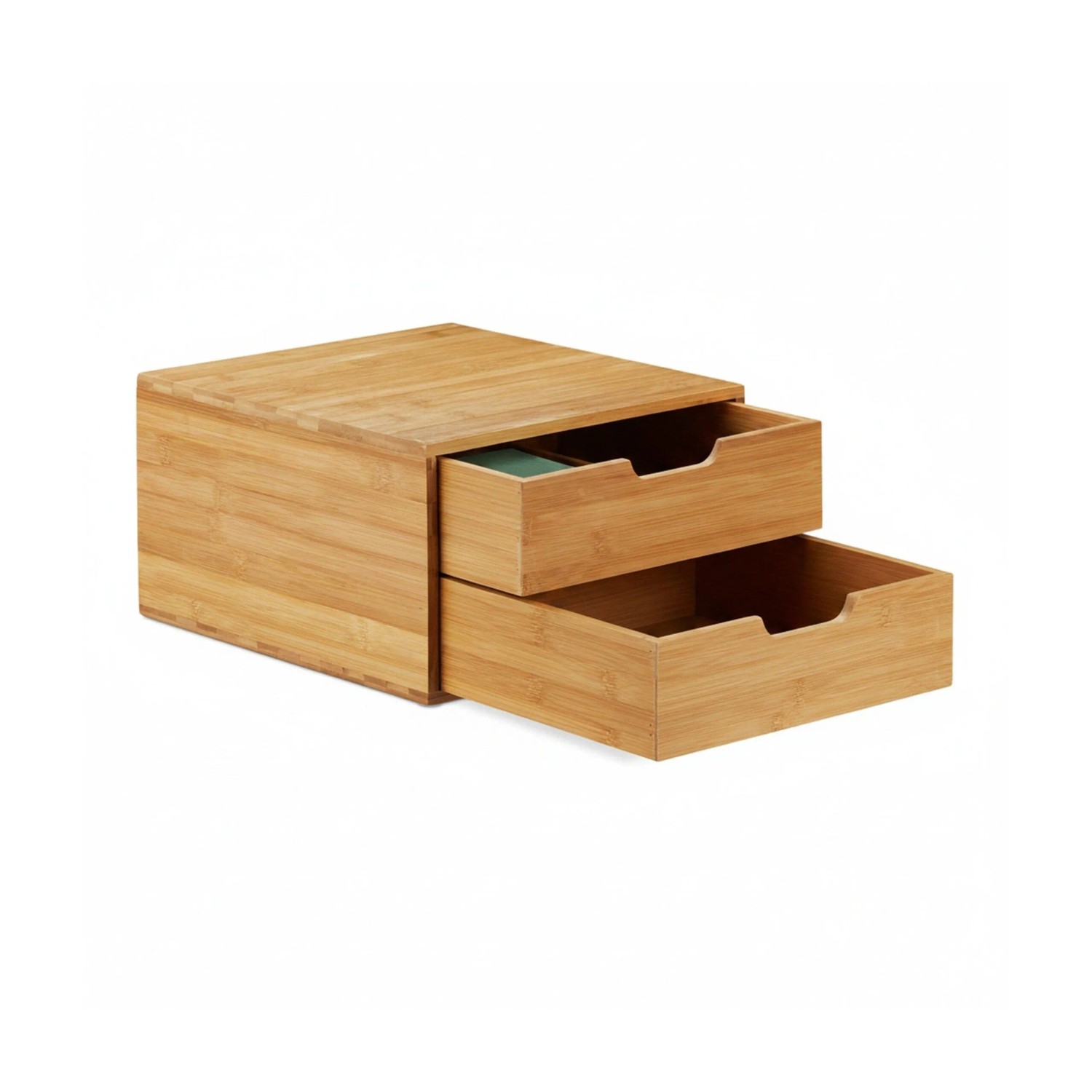 Relaxdays Schubladenbox Bambus Natur 2 Einschübe 18 cm x 30 cm x 31 cm 3,7 kg