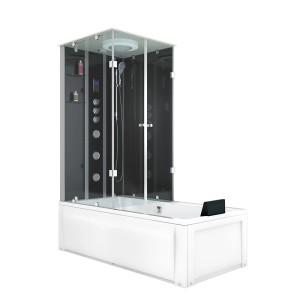 AcquaVapore Duschtempel: Whirlpool-Dusche-Kombination 90x180 mit Regendusche und Massagedüsen.