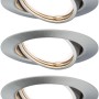 Paulmann LED-Einbauleuchten Base, 3er-Set, Eisen gebürstet, dimmbar, warmweiß.