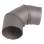 Grauer OBI Rauchrohrbogen 90° mit 150 mm Durchmesser für Kaminöfen.