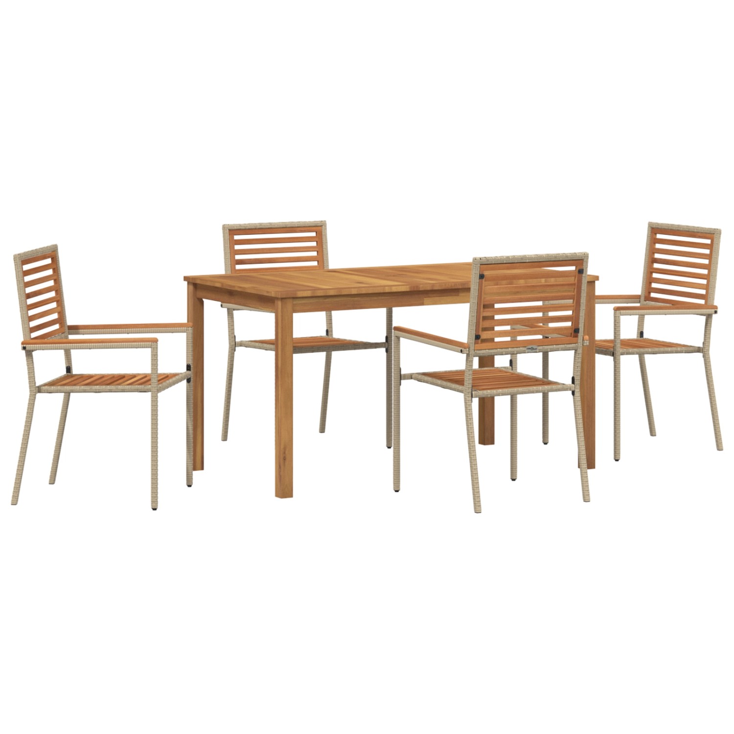 vidaXL Garten Essgruppe 5-Tlg Beige Poly Rattan 3365537 günstig online kaufen