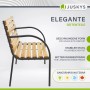 Juskys 2-Sitzer Gartenbank Modena aus Holz und Stahl, Seitenansicht.