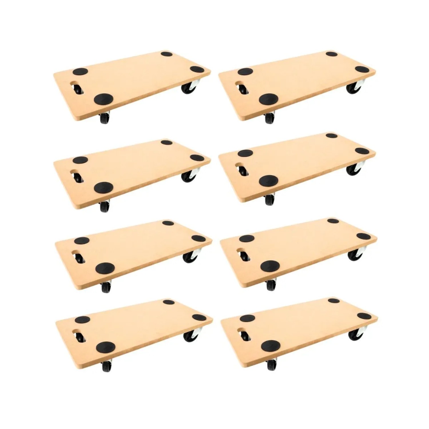 PROREGAL Mega Deal 8x Profi Transportroller HERCULES 30x60cm Traglast 200kg 4 Gummirollen & Griff MDF Holzplatte Rollbrett Möbelroller