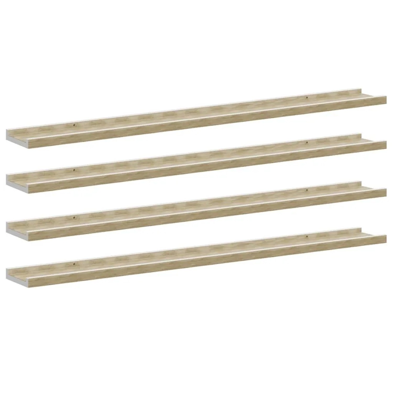 vidaXL Wandregale 4 Stk Weiß und Sonoma-Eiche 100x9x3 cm 326697
