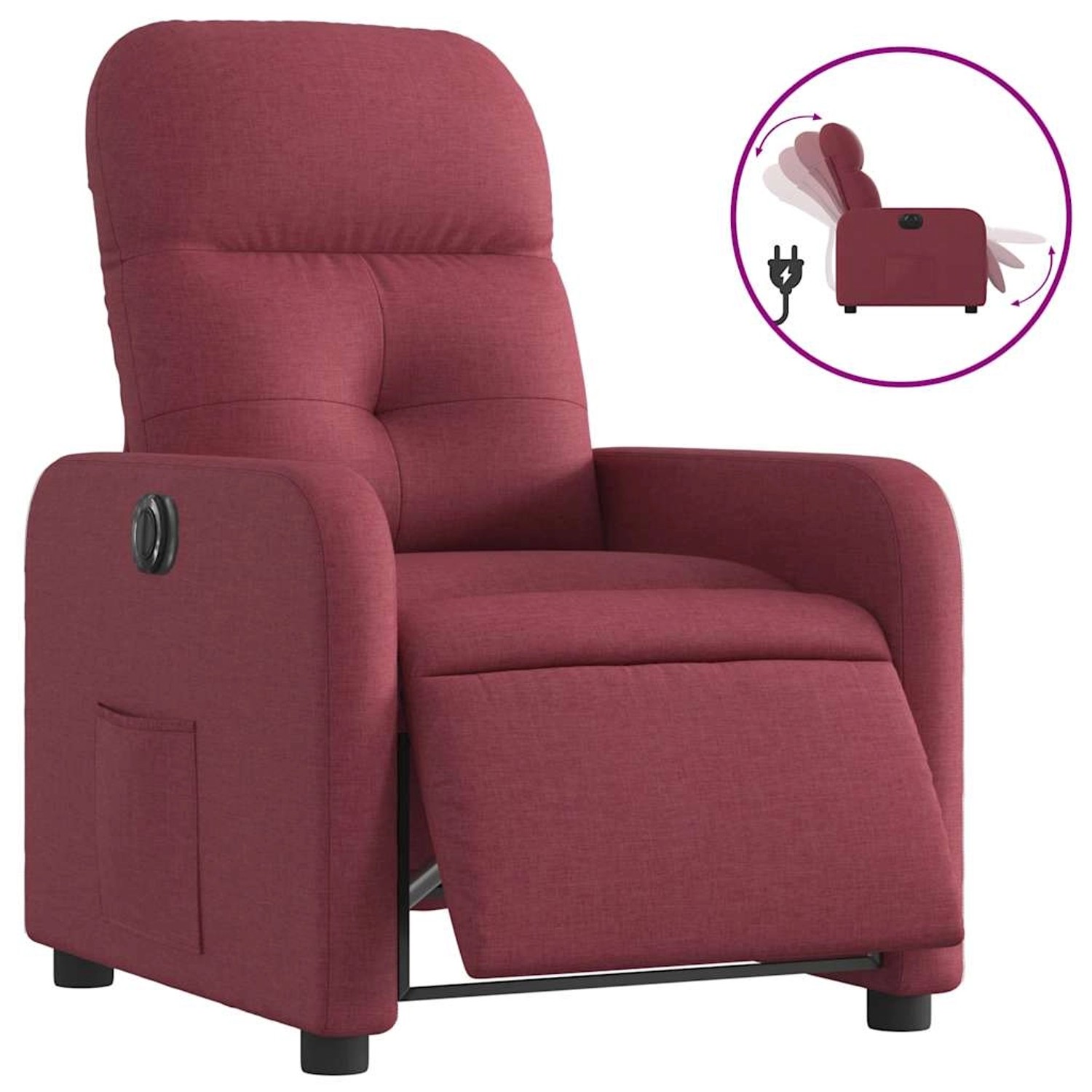 vidaXL Relaxsessel Elektrisch Weinrot Stoff 3206780 günstig online kaufen