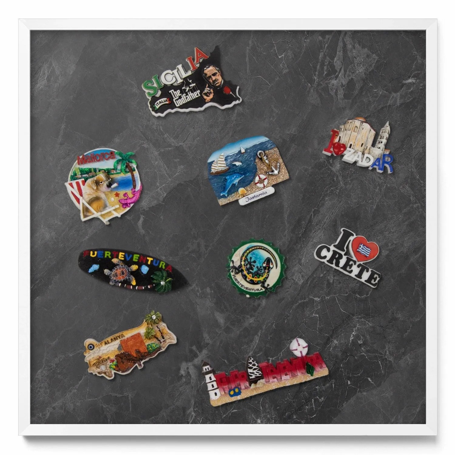 Tulup Magnettafel Magnetboard für Reisemagnete Dunkle Steinstruktur 50x50 c günstig online kaufen