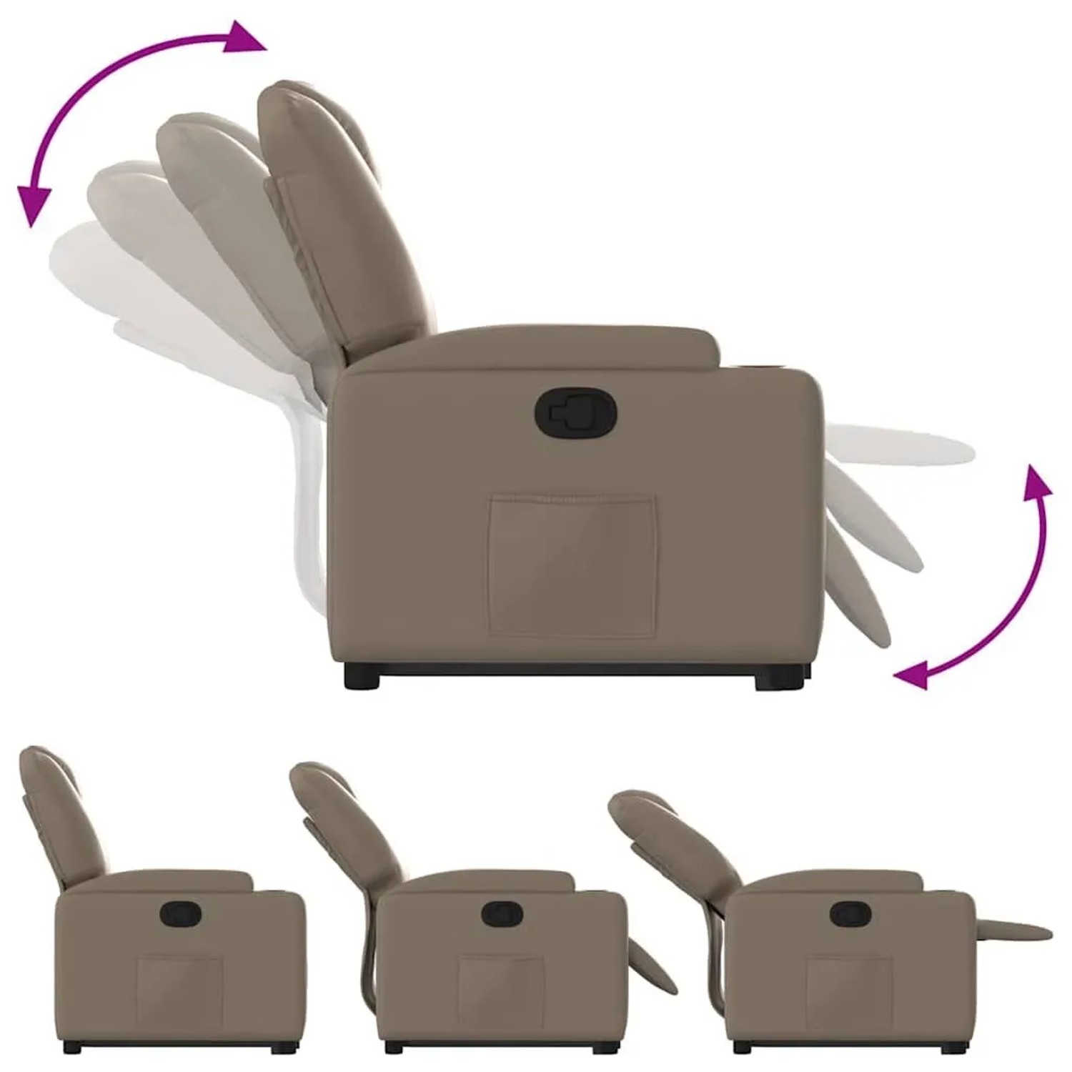 vidaXL Relaxsessel mit Aufstehhilfe Cappuccino-Braun Kunstleder 3204436_7