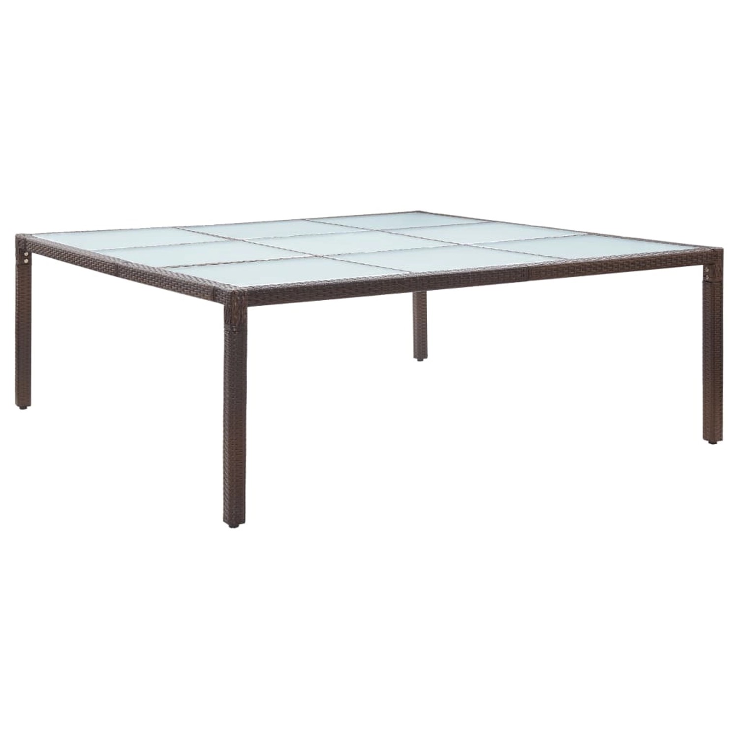 vidaXL Garten-Esstisch Braun 200x200x74 cm Poly Rattan 46131