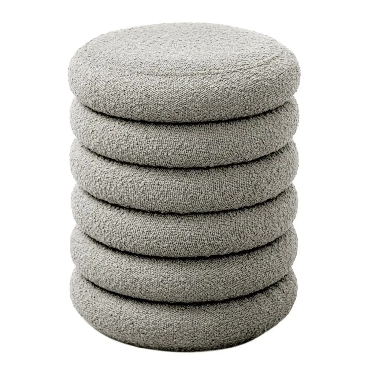 Svita Blossom XS Hocker Mit Stauraum Sitzhocker Ottomane Boucle-Polster Hellgrau