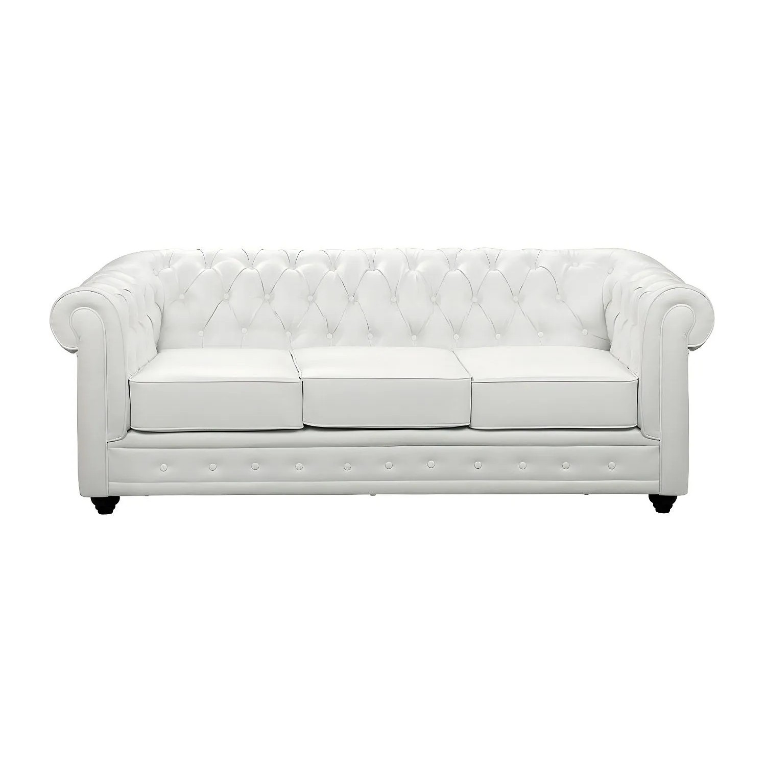 Vente-unique Sofa Ohne Schlafmöglichkeit Chesterfield Weiß 205 cm