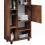 Vicco Badschrank Ilias Eiche Rustikal, 60x190cm, mit offenen Fächern und Tür. Badregal mit Stauraum.