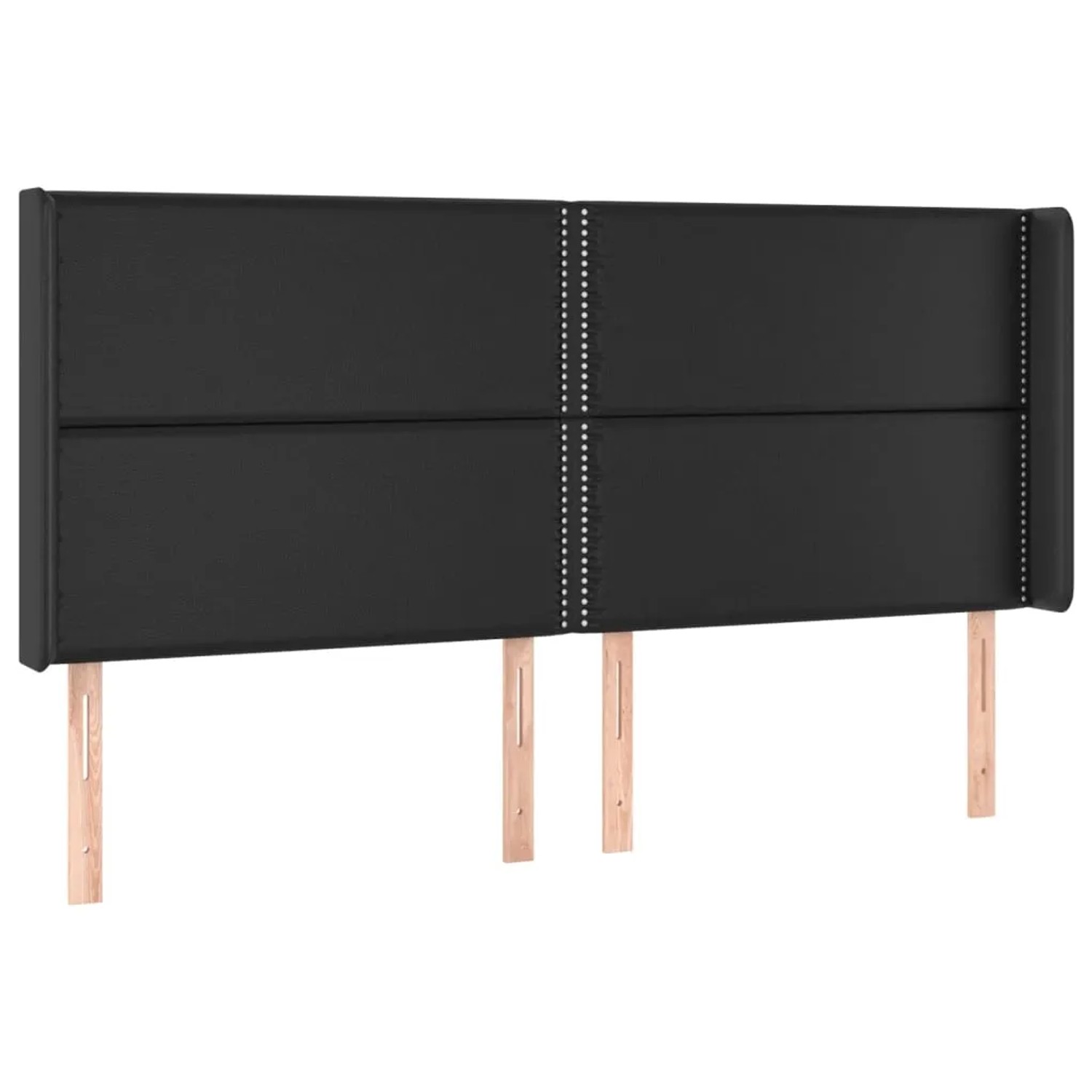 vidaXL LED Kopfteil Schwarz 183x16x118/128 cm Kunstleder 3124010