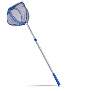 BigDean Kescher 75 121 Cm Lang Teichkescher Mit Teleskopstange Feinmaschig 2 Mm Für Teich Algen Und Swimming Pool Algenkescher Nylon Netz