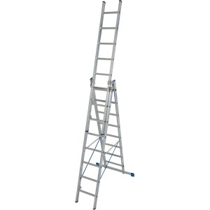 Krause Stabilo Vielzweckleiter, 3-teilig, 3x8 Sprossen, mit Treppenfunktion. Aluminiumleiter.