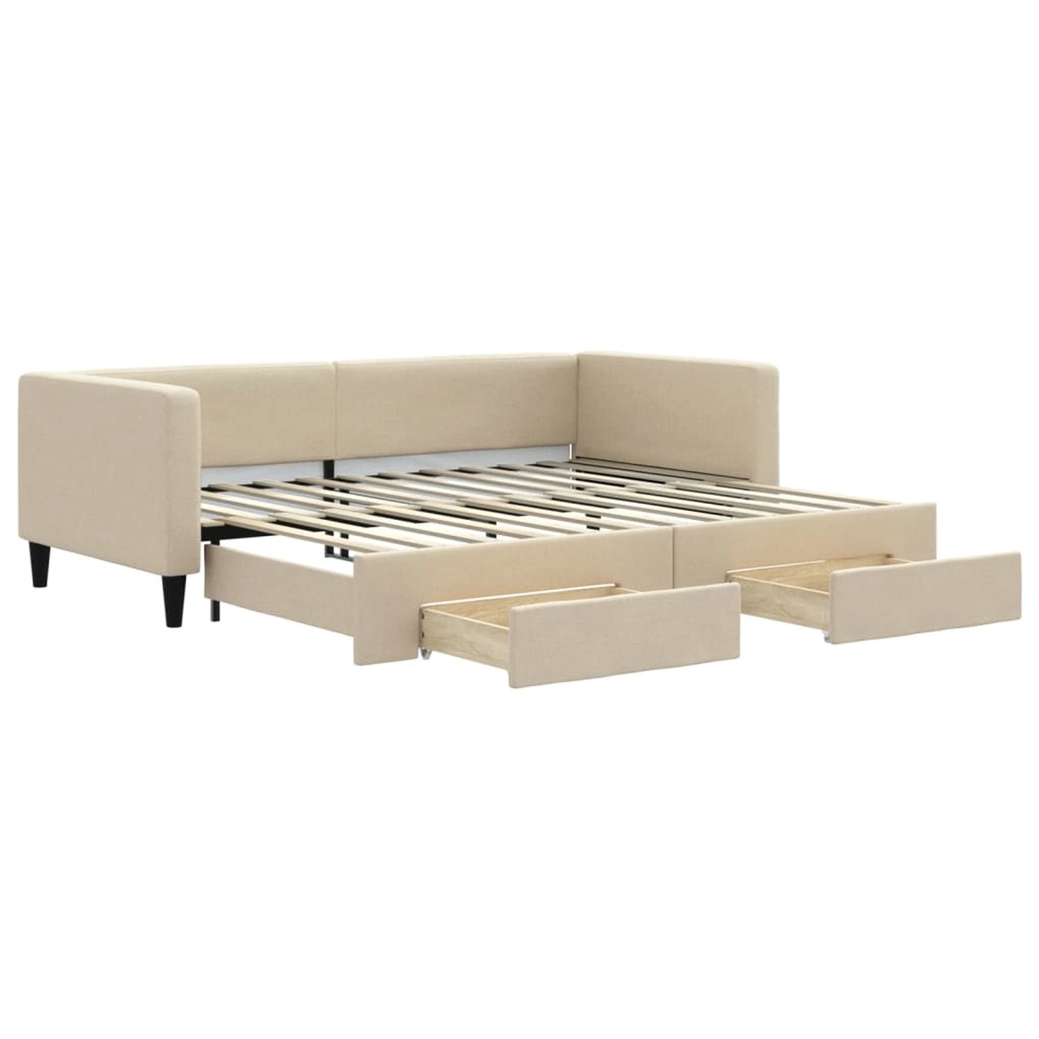 vidaXL Tagesbett Ausziehbar mit Schubladen Creme 90x200 cm Stoff1884489 günstig online kaufen
