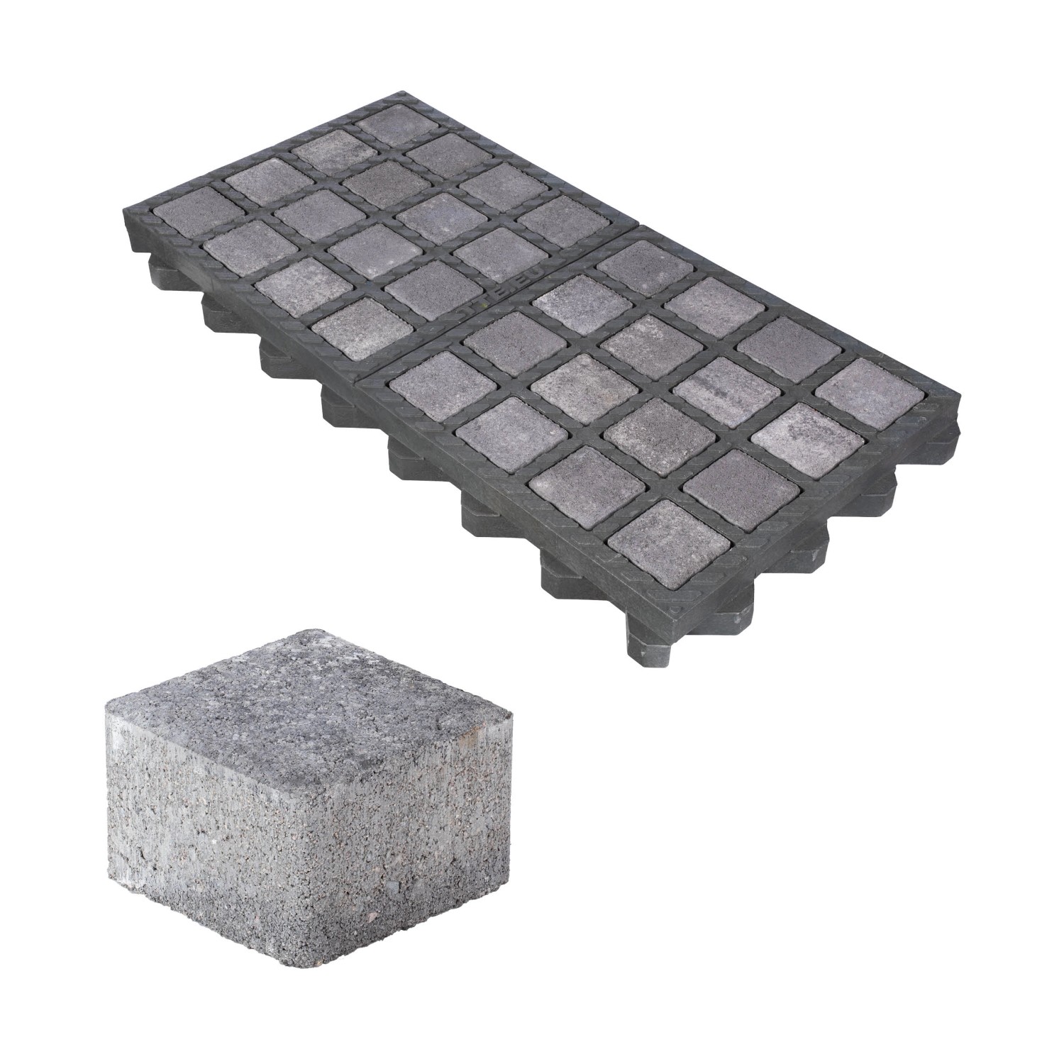 HL Drainpflaster Füllstein 7,4 cm x 7,4 cm x 4,9 cm Anthrazit-Mix