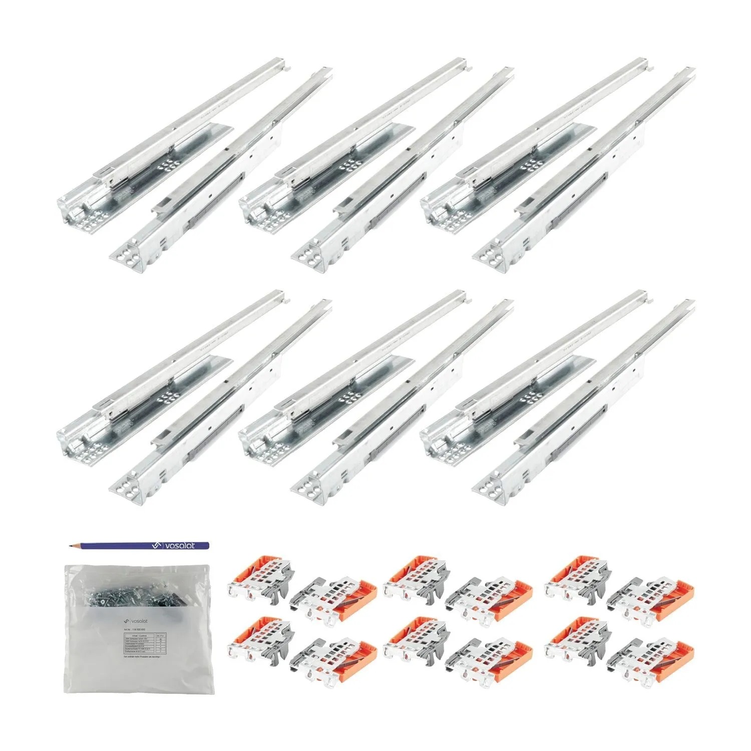 vasalat Set Blum Tandem Teilauszug Schubladenauszug 500mm Blumotion für 6 Schubladen