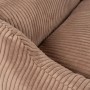 Detailaufnahme: Braunes Knuffelwuff Hundebett Olivia Cord XXL, weicher Cordstoff.