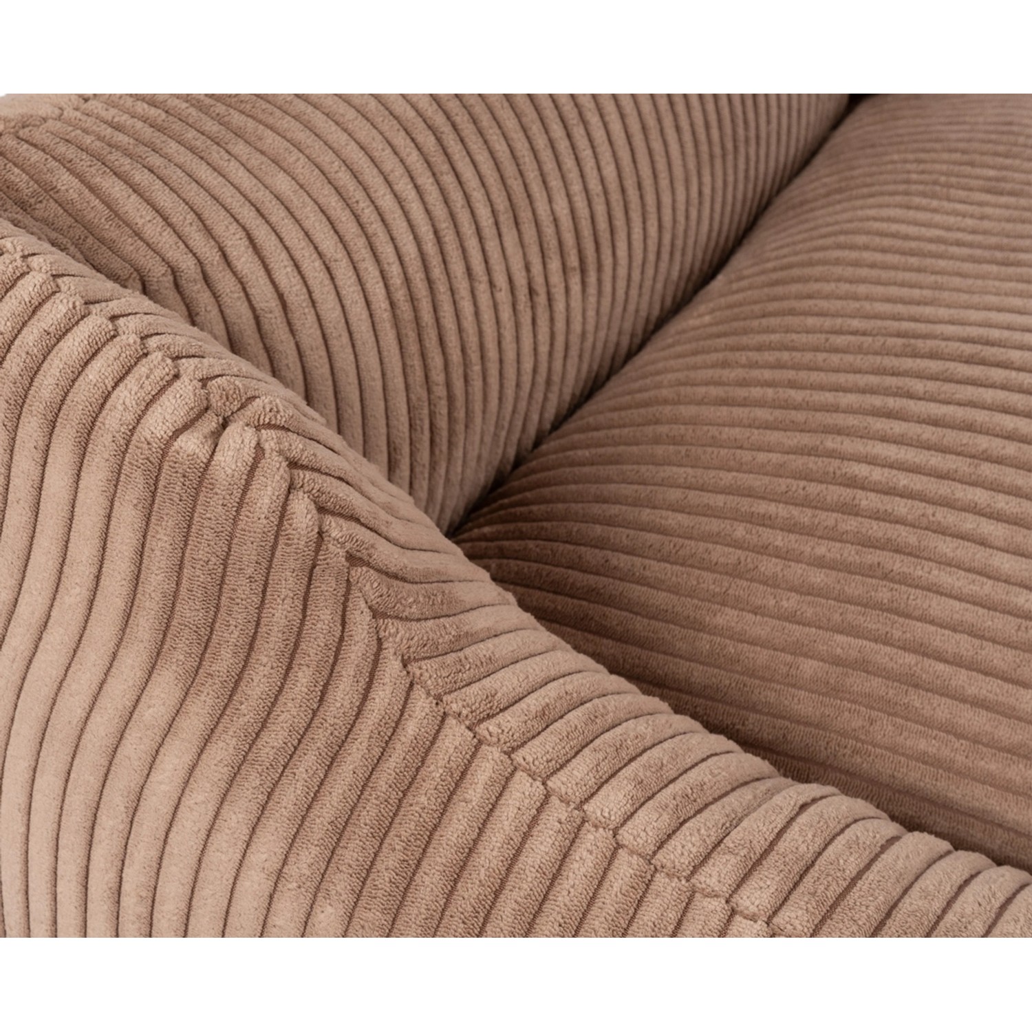 Detailaufnahme: Braunes Knuffelwuff Hundebett Olivia Cord XXL, weicher Cordstoff.