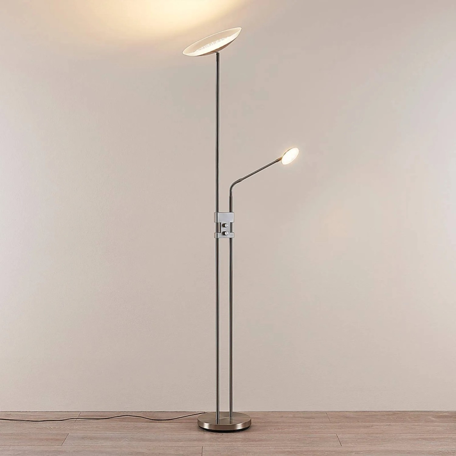 Lindby LED Stehlampe Jonne 9624066 Dimmbar Modern in Alu aus Metall 2-flammig Wohnzimmerleuchte_5