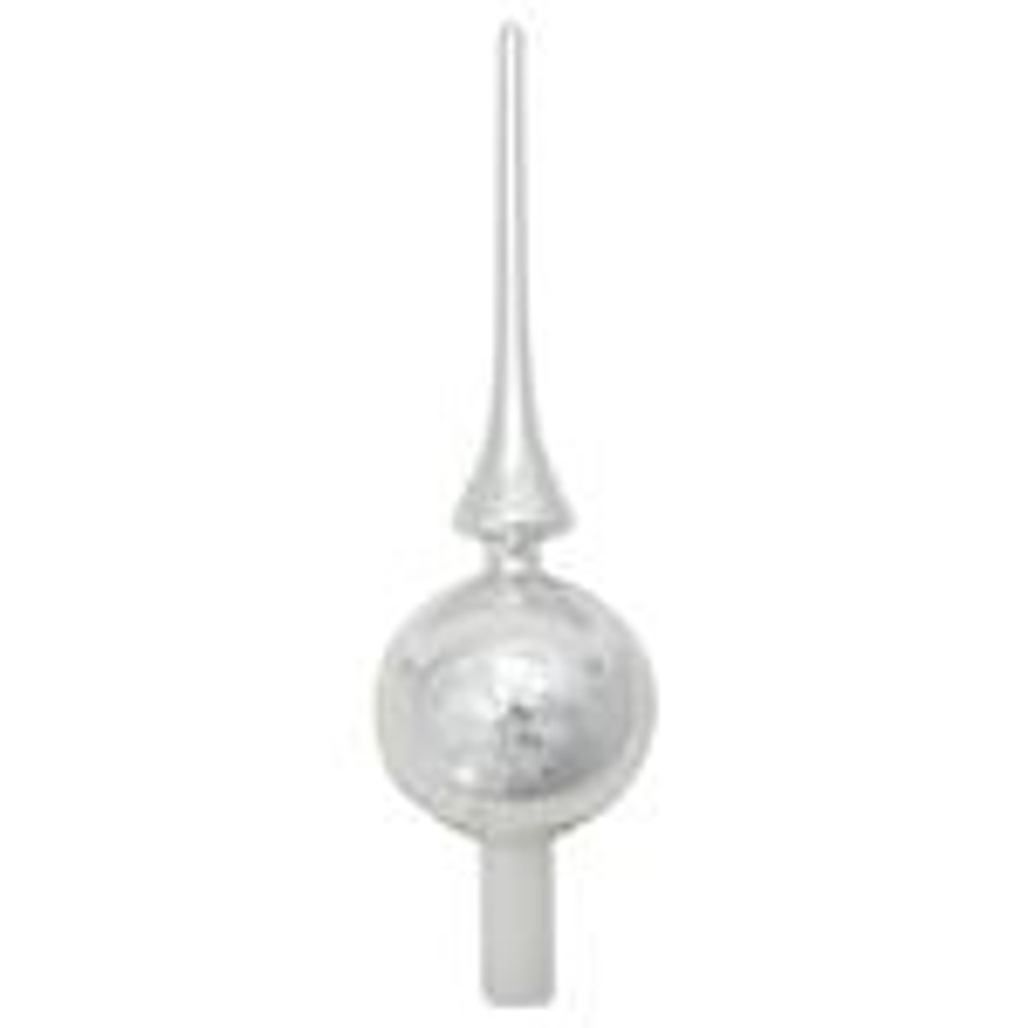 Krebs Glas Lauscha GmbH Christbaumschmuck Christbaumspitze Glas Ø 7 x 28 cm Silber Glänzend