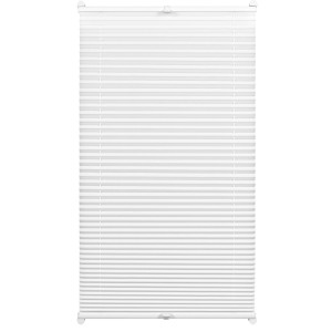 Weißes Gardinia EasyFix Thermo-Plissee 60x130 cm mit zwei Bedienschienen.