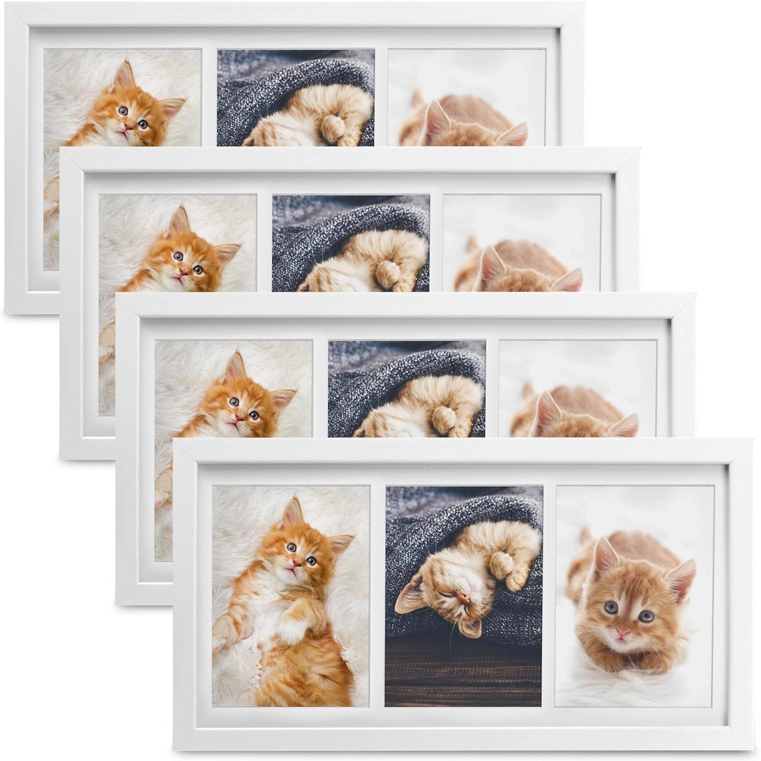 Bomoe Galeria Bilderrahmen 3 Bilder 10x15cm Weiß 4tlg günstig online kaufen