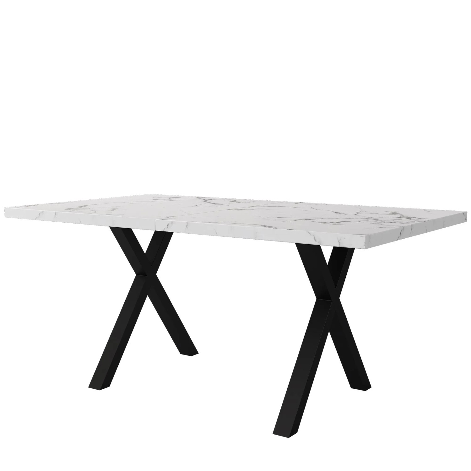 Okwish Esstisch Rechteckiger Couchtisch Aus Schmiedeeisen 140 × 80 Cm Weiß